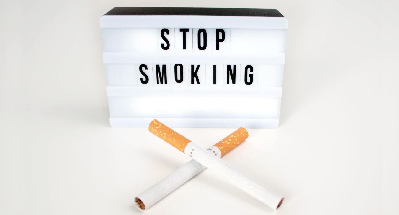 Zigaretten und Text: Stop smoking